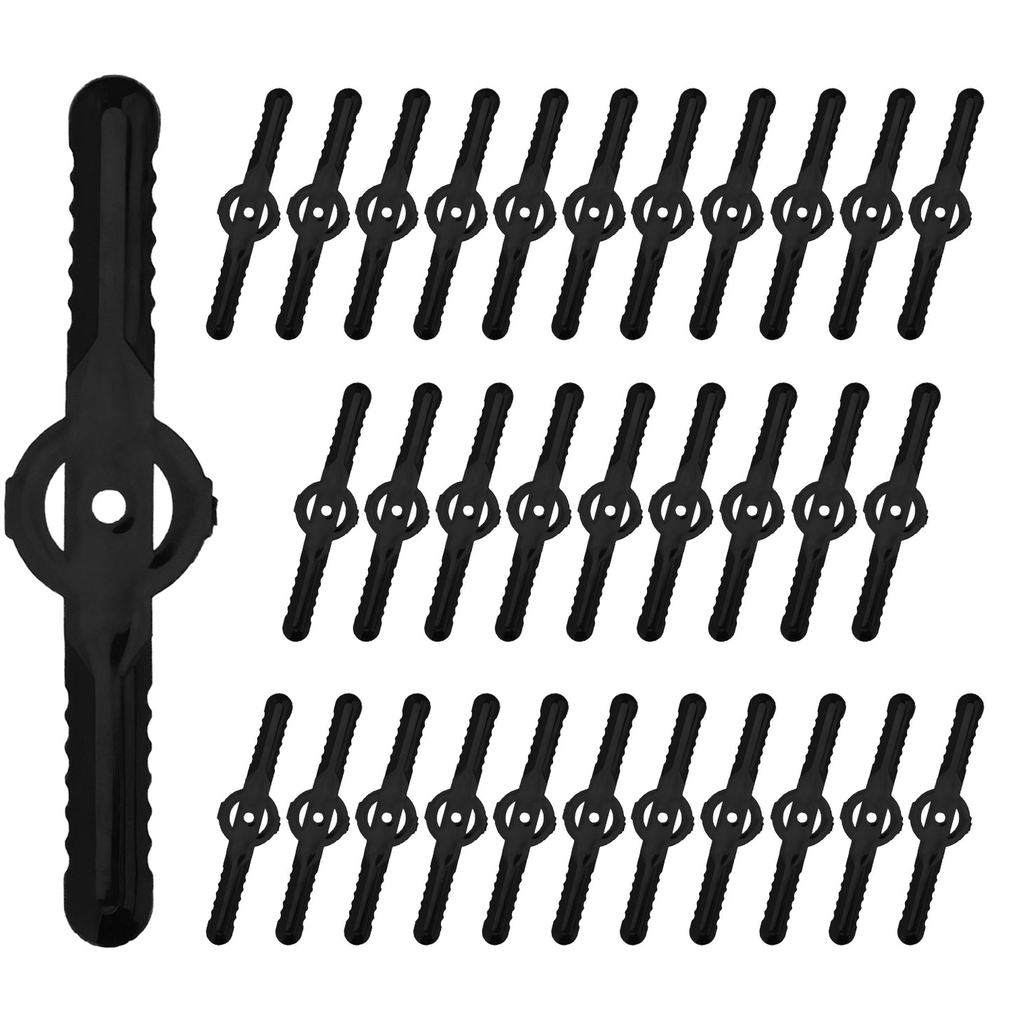 32Pcs Plastic Blades Replacement for Cordless Weed Trimmer - Black -