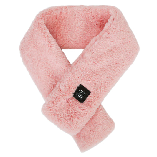 Electric Heated Scarf USB Heating Neck Wrap Unisex Winter Heated Neck Shawl Soft Warm Scarves w/ 3 Heating Modes - Pink -