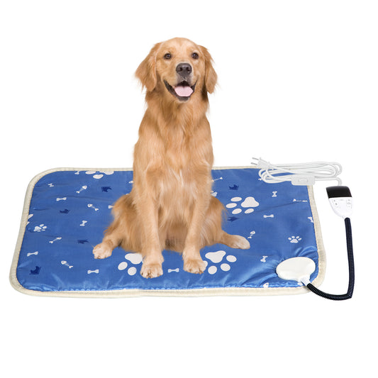 Pet Heating Pad Electric Dog Cat Heating Mat Waterproof Warming Blanket with 86-141? Adjustable Temperature 0-12 Timer Digital Display Chewing-resista -  - 45 x 70 cm