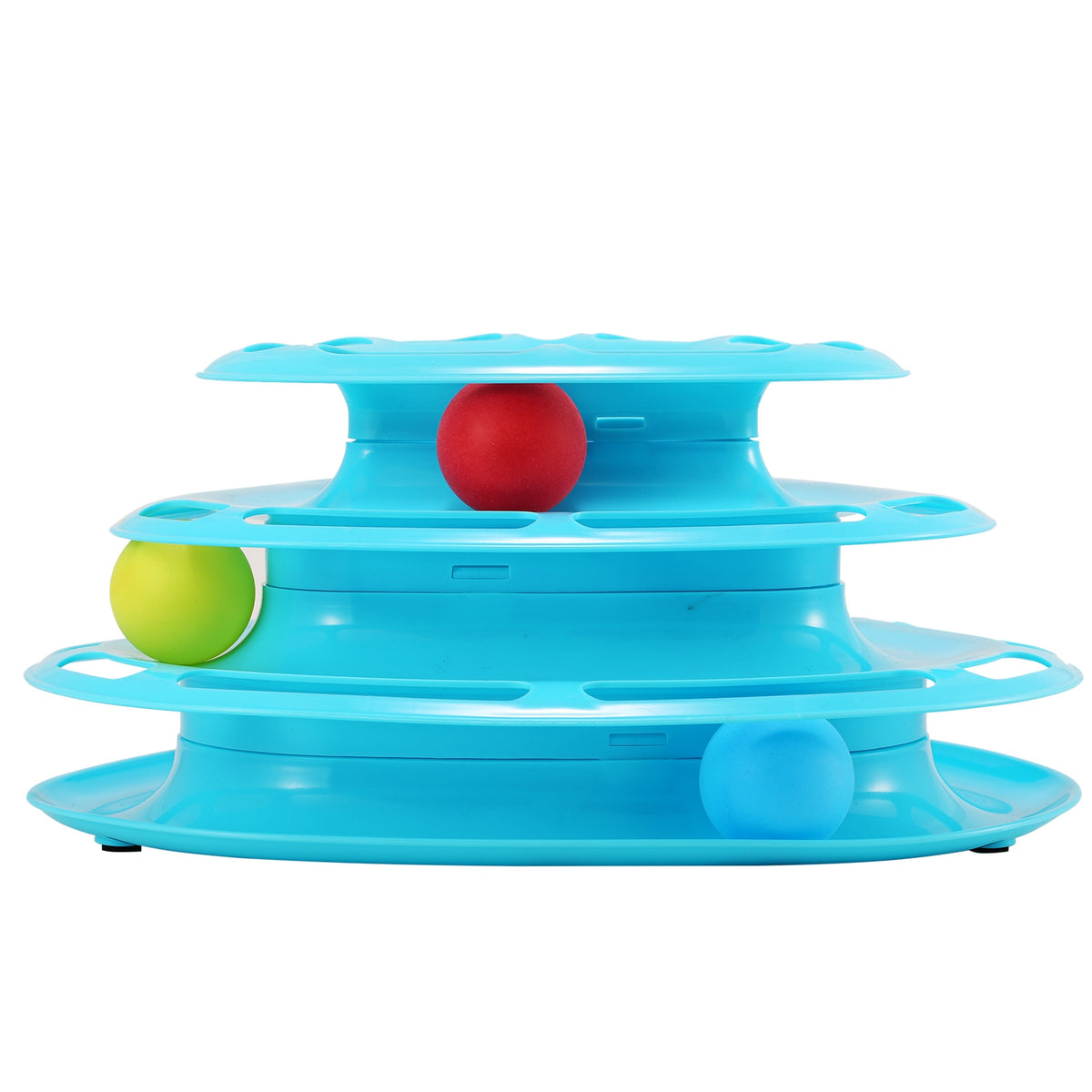 Multiple Layer Rotation Ball Cat Track Tower Toys 4-Layer Ball Track Interactive Cat Toys Electric ...