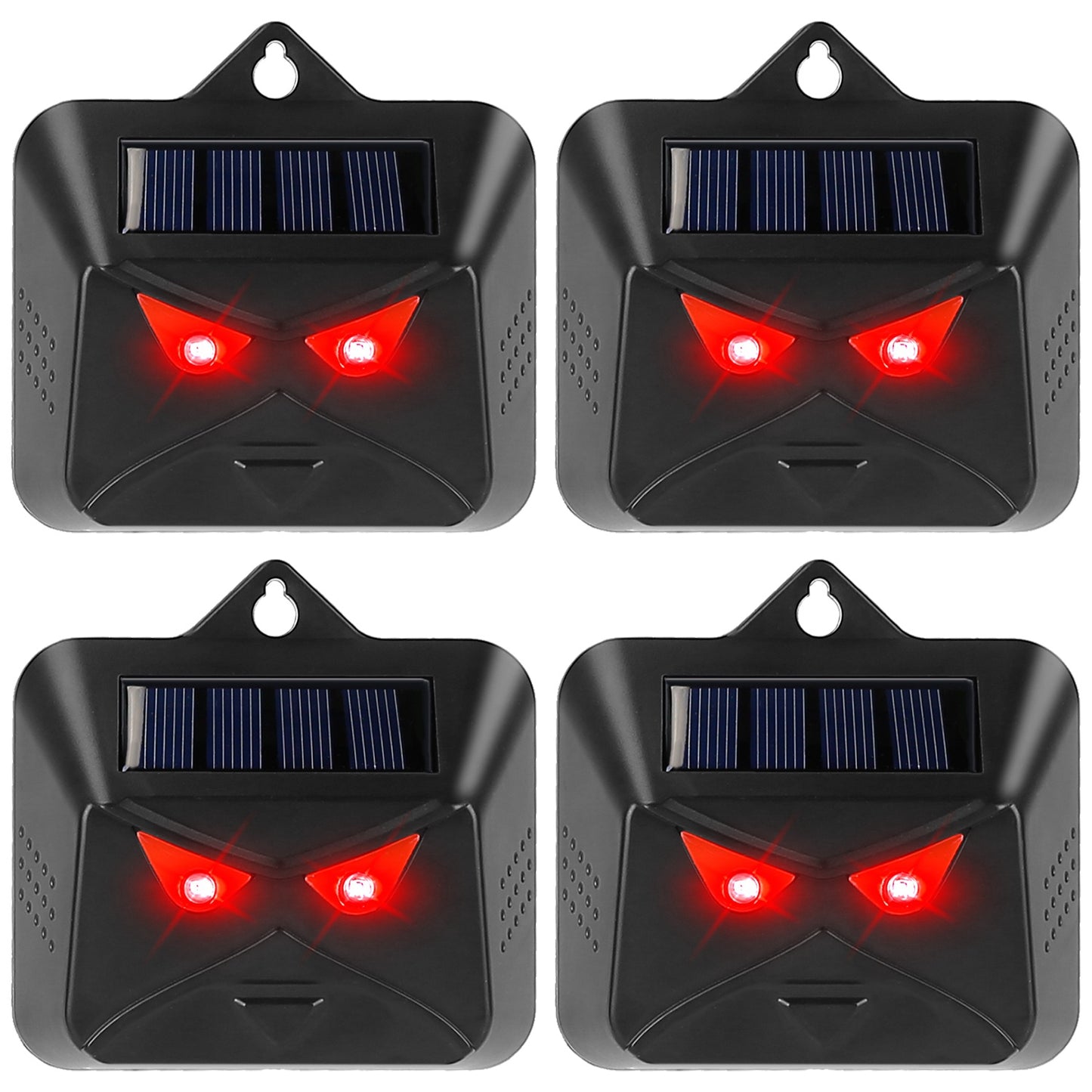 4Pcs Solar Predator Control Light Coyote Deterrent Deer Bird Repeller Lamp Animal Repellent for Garden Farm - Black -