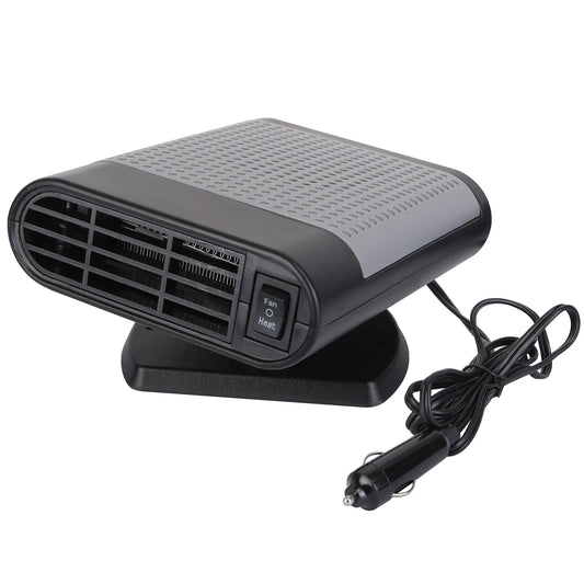 12V 150W Portable Car Heater Heating Fan 2 In 1 Defroster Defogger Demister Windshield Heater Automotive Cooling Fan with Air Purification 360° Rotati - Black -