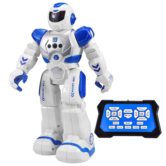 Intelligent Remote Control Robot Gesture Sensing Smart Programmable Robot Walking Singing Dancing Educational Toy for 6+ Year-old Kids - White -