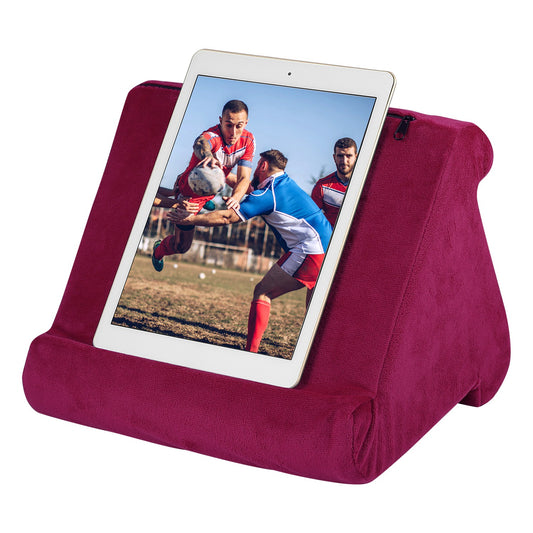 Multi-Angles Soft Tablet Stand Tablet Pillow for iPad Smartphones E-Readers Books Magazines - Wine -