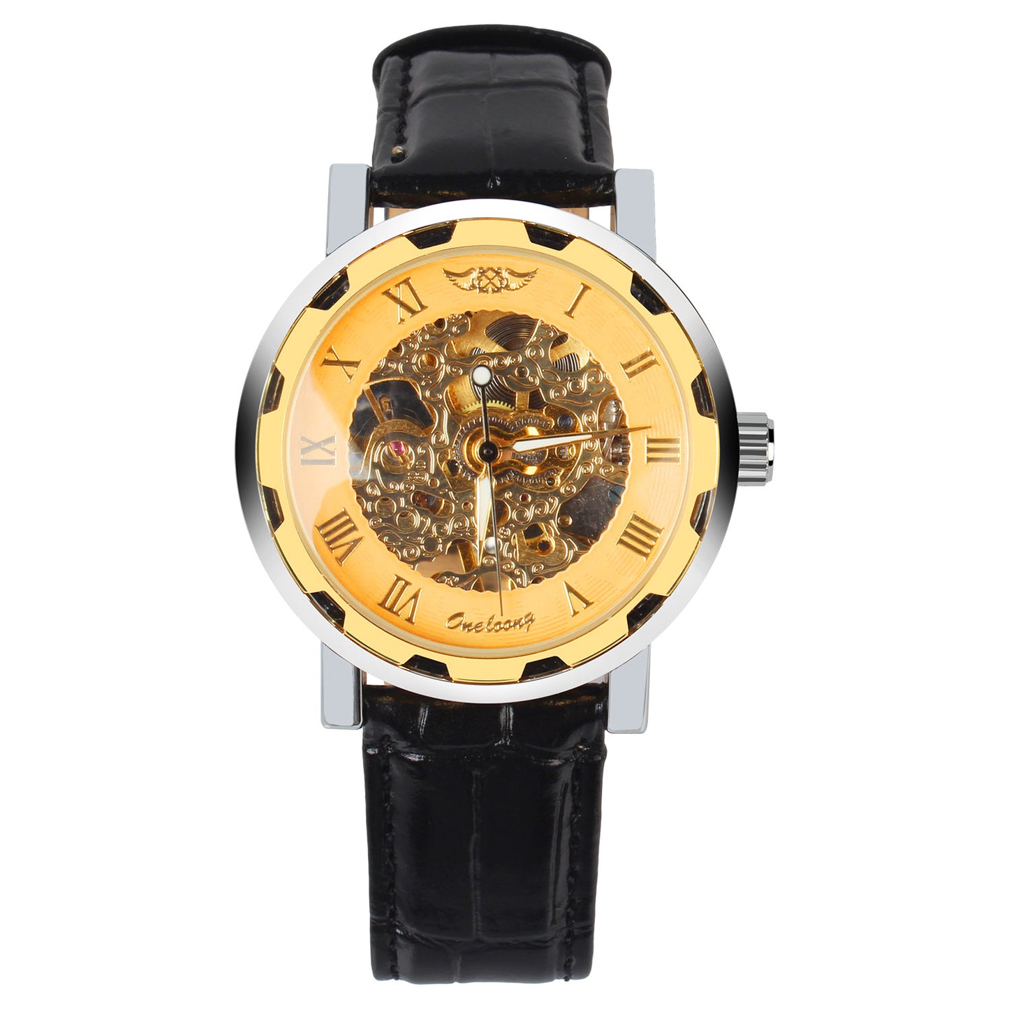 Gold Dial Skeleton Mechanical Watch - Multi -