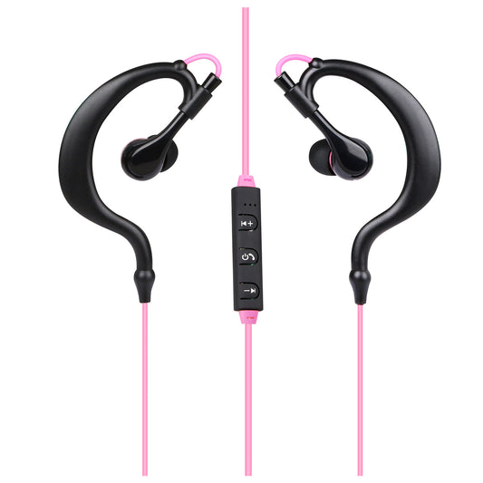 Wireless Headsets V4.1 Sport In-Ear Stereo Headphones Sweat-proof Neckband Earbuds w/Mic Deep Bass HiFi Earphones for Running Hiking Travel - Pink -