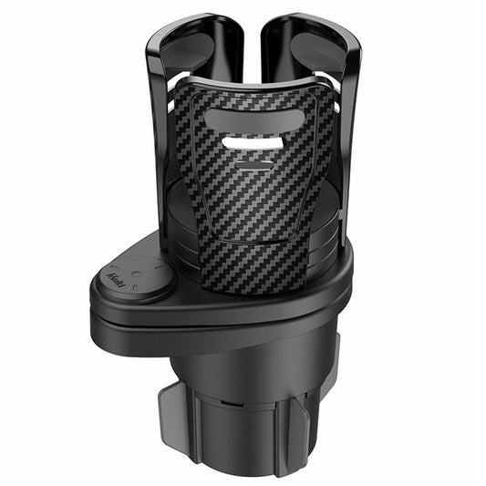 2-in-1 Universal Car Cup Mount Holder Expander with Adjustable Base Multifunctional Auto Drink Beverage Cup Holder Adapter Insert Organizer - Black -