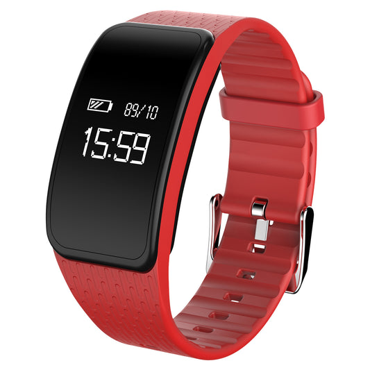 Fitness Tracker IP67 Waterproof Activity Tracker Smart Watch Band Pedometer W/Heart Rate Blood Pressure Sleep Monitor for Kids Women and Men - Red -