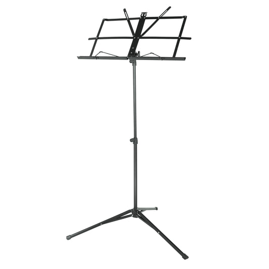 Tripod Music Stand 360° Rotatable Instrument Sheet Holder Heavy Duty Metal Folding Retract Book Mount for Kids Guitar Singers - Black -