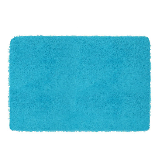 Fluffy Bedroom Rug 4’ x 2.6’ Anti-Skid Shaggy Area Rug Decorative Floor Carpet Mat for Nursery Bedroom Living Room - Blue -