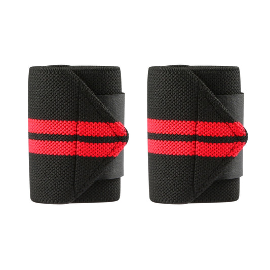 2PCS Wrist Straps 15" Adjustable Unisex Wrist Support Braces with Thumb Loops for Powerlifting Weight Lifting Strength Training Gym Bodybuilding Worko - Red -