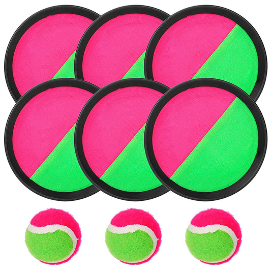 3Sets Toss and Catch Ball Throw Catch Ball Paddle Outdoor Ball Game Catch Game Beach Game - Multi -