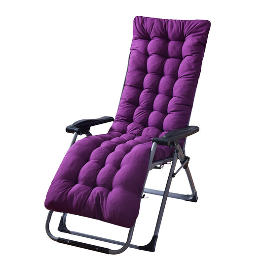 66.92x22.04in Thickened Chaise Lounger Cushion Recliner Rocking Chair Sofa Mat Deck Chair Cushion - Purple -