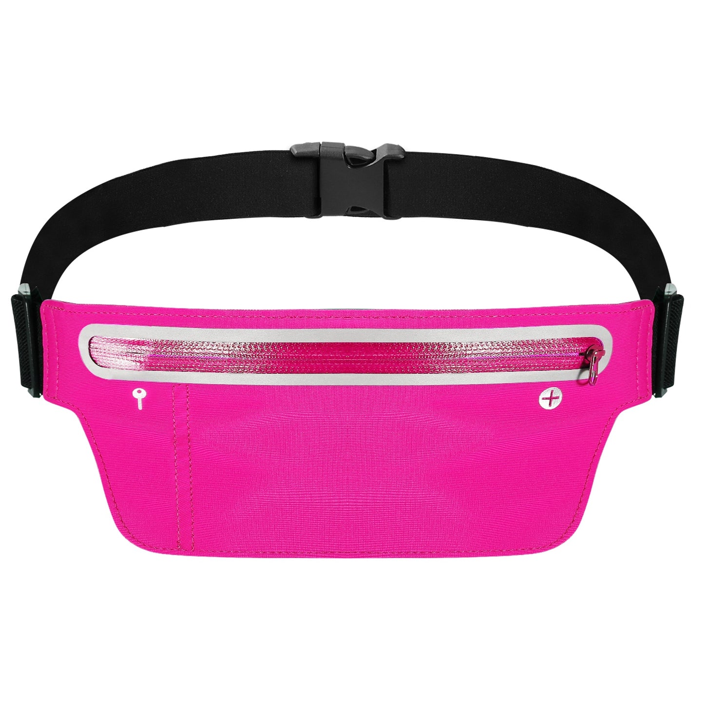 Unisex Sport Waist Pack Running Belt Bag Pouch Adjustable Bounce Free Sweat-Proof Lightweight Slim - Pink -