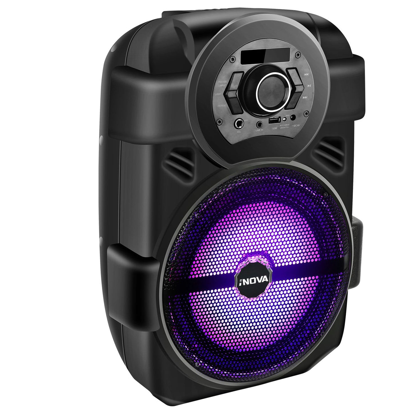 Colorful LED Portable Wireless Party Speaker - Black -