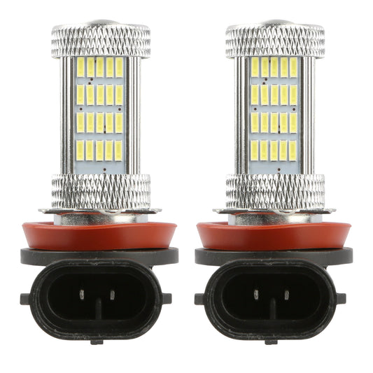 2PCS 800lm H8/H9/ H11 LED Fog DRL Light Bulb IP65 Water-Resistant 360° Beam Angle 6000K White - Black -